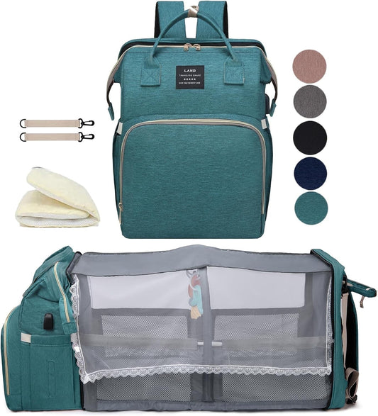 Baby Diaper Bag Backpack with Changing Station, Large Capacity Baby Bag, Waterproof Travel Backpack with USB Charging Port, Stroller Straps , Baby Shower Gifts