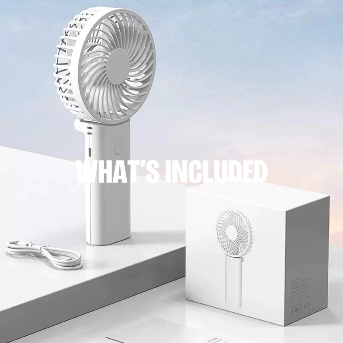 2-In-1 Portable High-Speed Cooling Mini Fan with Power Bank, Foldable Table Fan