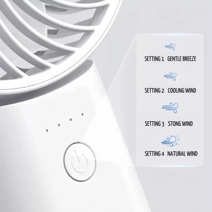 2-In-1 Portable High-Speed Cooling Mini Fan with Power Bank, Foldable Table Fan