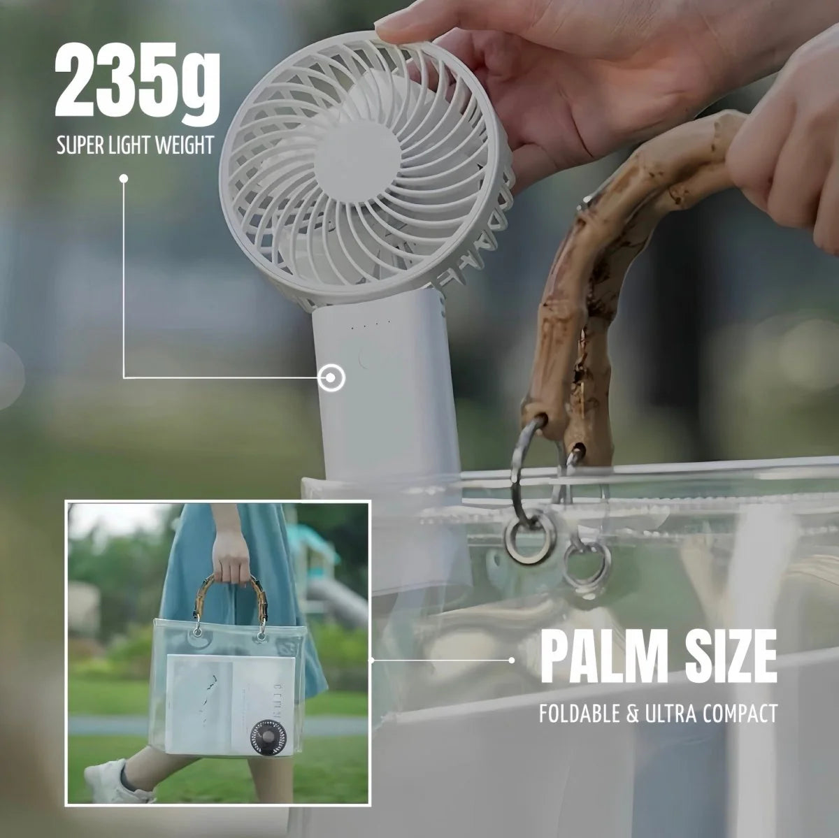 2-In-1 Portable High-Speed Cooling Mini Fan with Power Bank, Foldable Table Fan