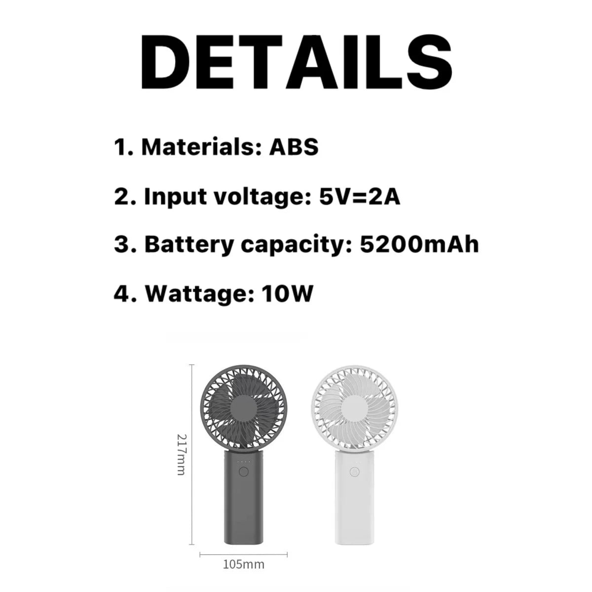 2-In-1 Portable High-Speed Cooling Mini Fan with Power Bank, Foldable Table Fan